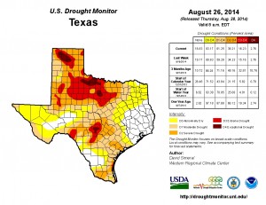 Texas Drought Monitor August 26